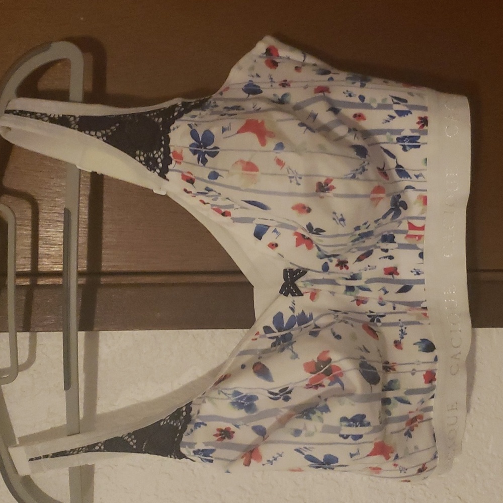 Cacique unlined full coverage no wire cotton floral print bra 42DDD